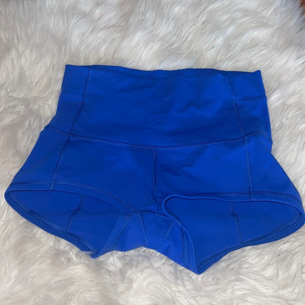 Blue Lululemon booty shorts
